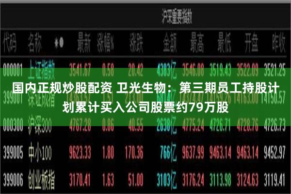 国内正规炒股配资 卫光生物：第三期员工持股计划累计买入公司股票约79万股