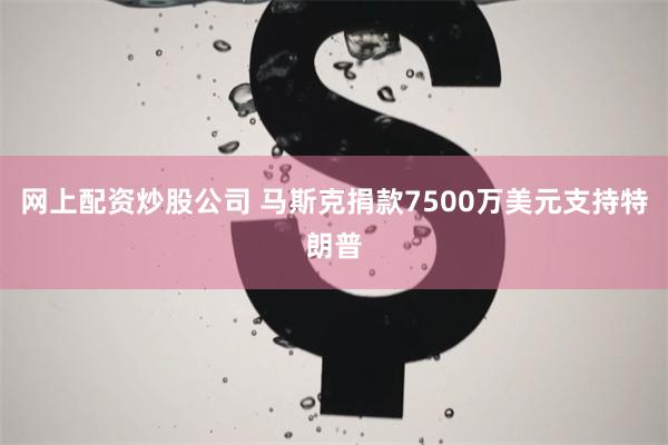 网上配资炒股公司 马斯克捐款7500万美元支持特朗普