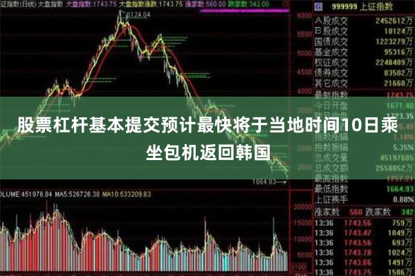 股票杠杆基本提交预计最快将于当地时间10日乘坐包机返回韩国